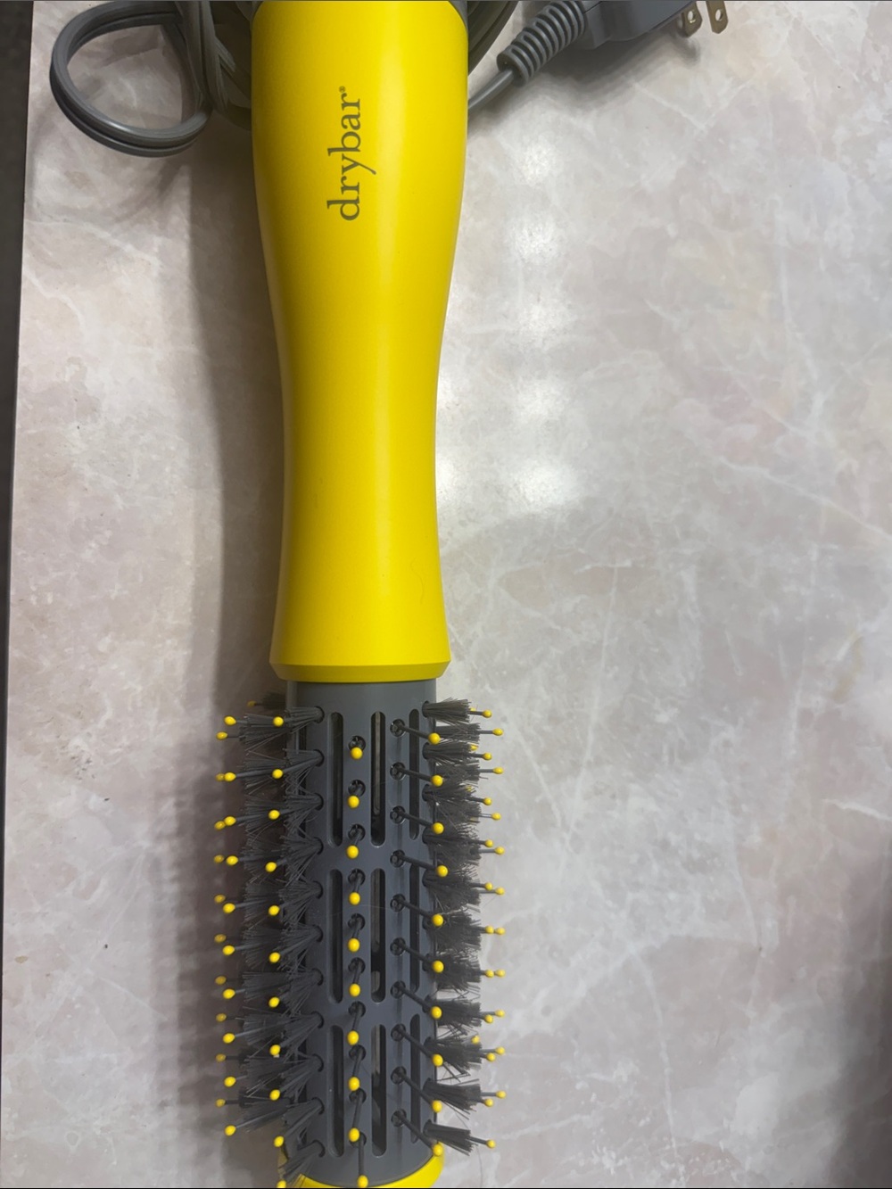 Drybar Bright Yellow Round Styling Hot Brush with Gray Bristle Base